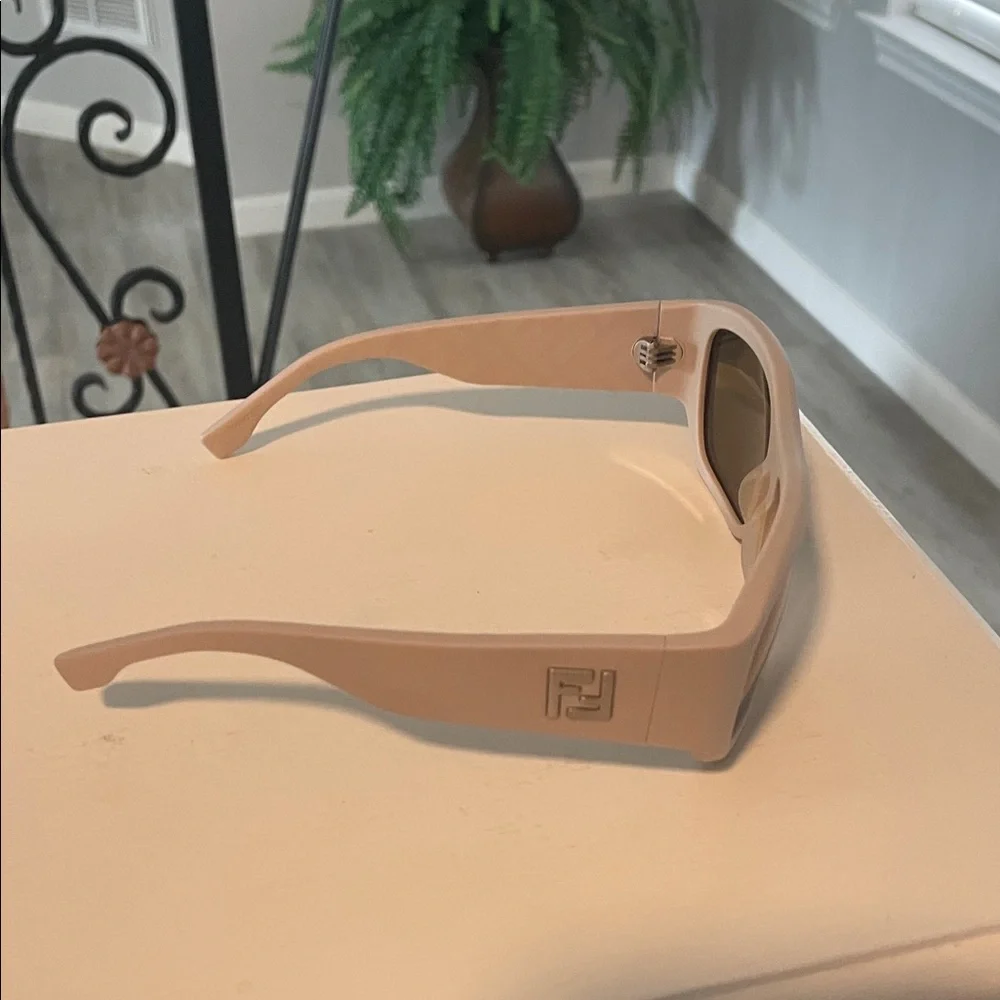 Fendi Taupe Sunglasses with Amber Lenses
